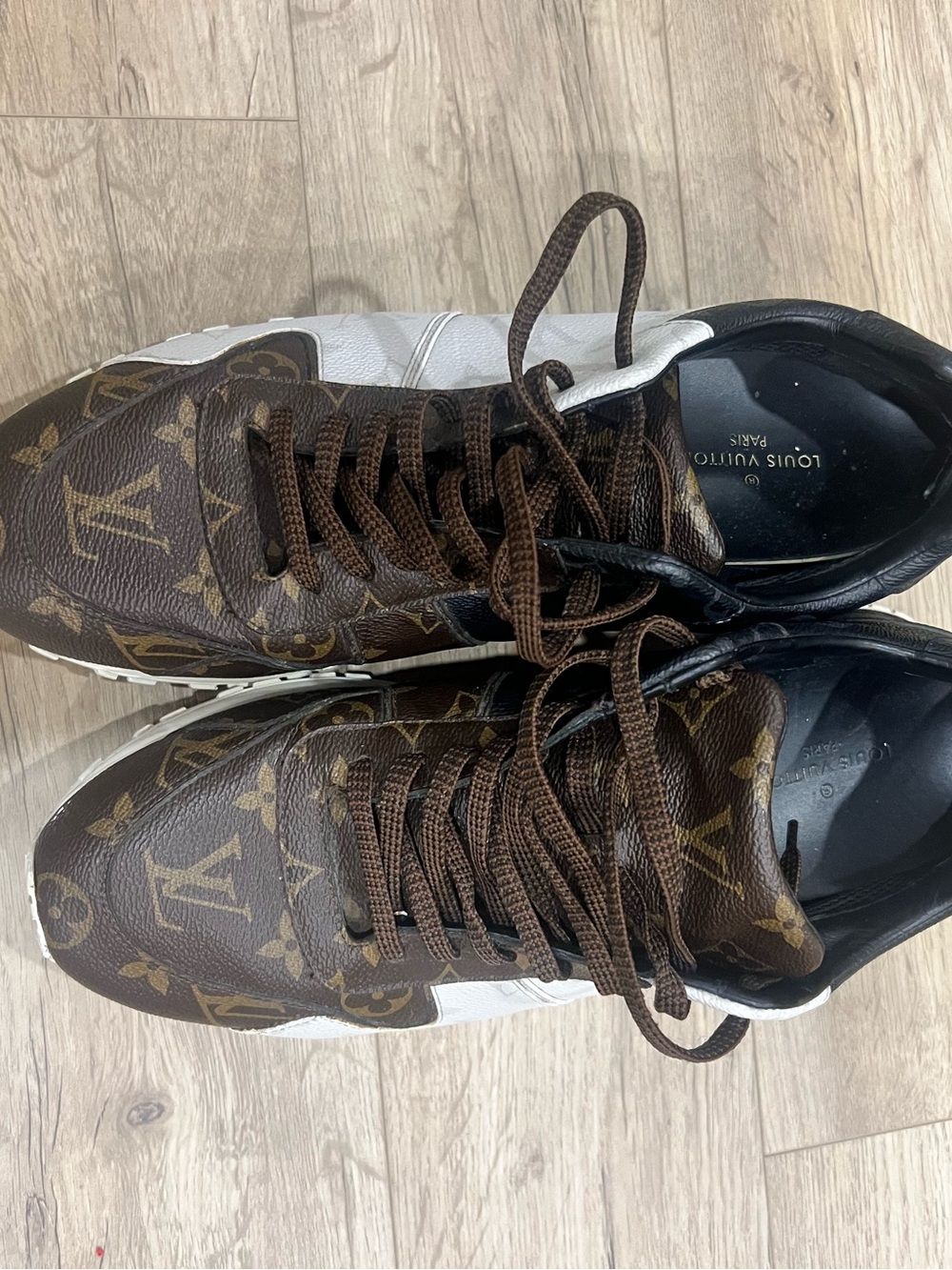 Louis Vuitton Brown Monogram Low-Top Sneakers with White Accents